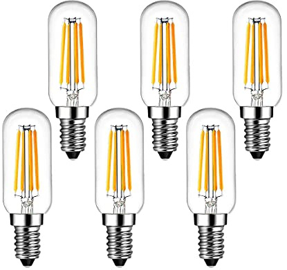 SHUWDKAR E14 LED Bulb 4W Equivalent 40W LED Candelabra Bulb Warm White 2700K Vintage E14 European Base Edison Bulb for Chandeliers, Ceiling Fan, Pendant, Non-Dimmable, Pack of 6