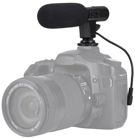 Acuvar Mini Shotgun Microphone for Camera & Smartphone, External Camera Mic for DSLR, Camcorder & Phone, 3.5mm Plug, Vlogging & YouTube