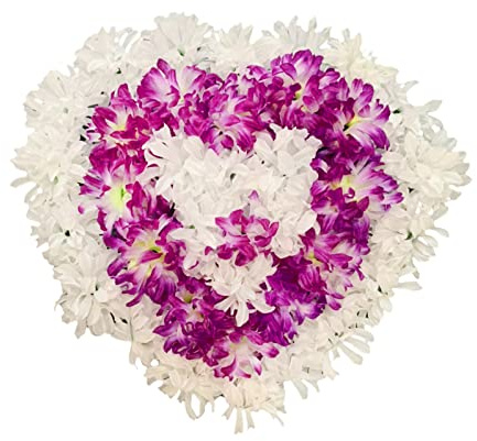 belupai Corona de Cementerio Artificial de 19.7 Pulgadas, Corona de Crisantemo de Seda para Tumbas Funerarias para el Hogar, Tienda, Festival, Boda, Corona Conmemorativa Al Aire Libre(Púrpura 2)