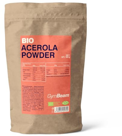 GymBeam Acerola BIO in Polvere 100g, Naturalmente Ricca di Vitamina C, Favorisce la Salute del Sistema Immunitario e la Produzione di Collagene, Anti-Invecchiamento