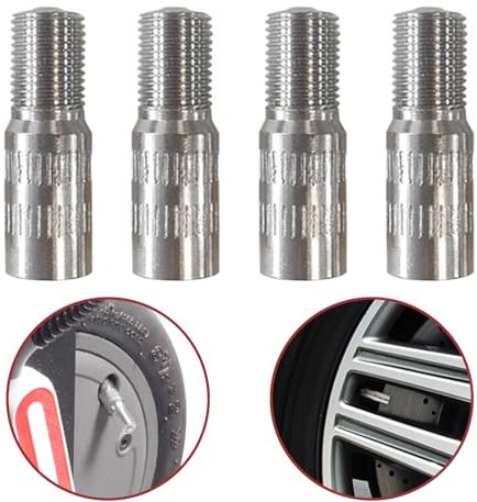 DALAETUS 4 Stück Ventilverlängerung Autoventil, 27 mm Autoventil Verlängerung, Ventilverlängerungen mit Gewinde, Kupfer Ventilverlängerungen Adapter für Scooter, Auto, Motorrad