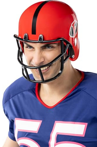 Funidelia | American Football Helm für Herren Rugby, Quarterback, American Football, Berufe - Zubehör für Erwachsene, Zubehör für Kostüm - Schwarz