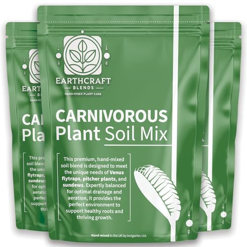 Carnivorous Plant Soil Mix – Hand-Mixed Fast-Draining Potting Blend for Venus Flytraps, Pitcher Plants & Sundews – Promotes Healthy Root Growth & Prevents Overwatering (3 Litre)