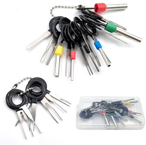 26 Pcs Terminal Removal Tool Kit Comes with A Clear Case Connector Pins Kit Auto Terminals Removal Tool Set for Easily Remove Terminals