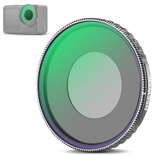 NEEWER Adjustable CPL Filter Compatible with DJI Osmo Action 5 Pro & Action 4, Screw On Circular Polarizing Lens Filter Multicoated HD Optical Glass Slim Frame Action Camera Accessories, FL-N49