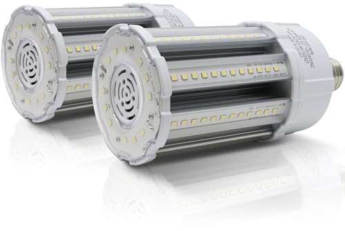 Bright Source LED Corn Light Bulb, E27, 40W, 5200lm, 360° Beam Angle, 6000K Daylight White, Replaces Metal Halide/Son/HID/HPS for Large Spaces/Street/Parking/Garage/Warehouse & Factory, 2 Pack