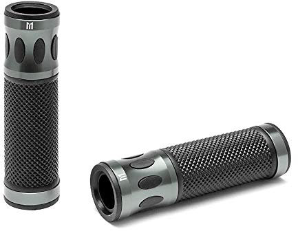 Moto Empuñaduras Para 22mm Barras - Gris - Aluminio Anodizado