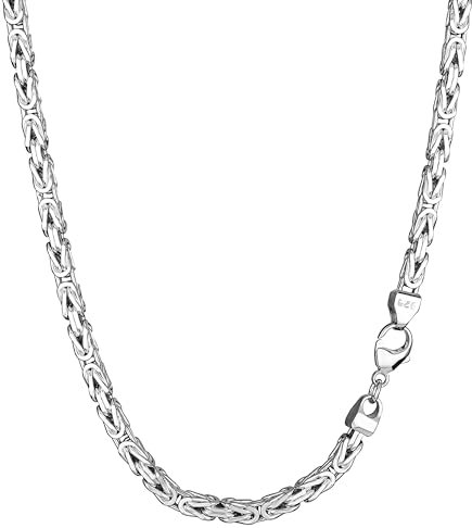 NKlaus cadena de rey 4,7mm cadena de plata de ley 925 pulsera de rey masiva hombres 23cm 3461