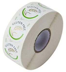 We Can Source It Ltd - 1 Roll x 1000 Labels 25mm Round Gluten Free Food Allergen Warning Stickers - Strong Adhesive for Catering, Cafes, Restaurants & Kitchens – EHO Approved & Freezer Safe