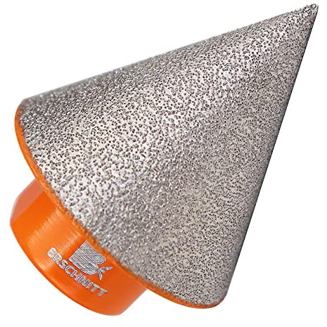 Diamant-Fasenbohrer 35mm - BRSCHNITT Diamant Fasenbits Fingerfräser zum Vergrößern Löcher in Fliesen Porzellan Marmor Keramik Granit M14 Gewinde für Winkelschleifer