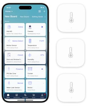 Aqara Temperatur- und Feuchtigkeitsensor 3er Pack, Erfordert Aqara Hub, Zigbee, für Fernüberwachung und Smart Home, Kabelloses Hygrometer-Thermometer, Kompatibel mit Apple HomeKit, Alexa, IFTTT