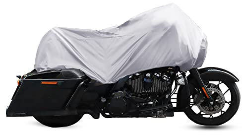X AUTOHAUX XL Motorcycle Cover Lightweight Half Cover Protector Silver Tone