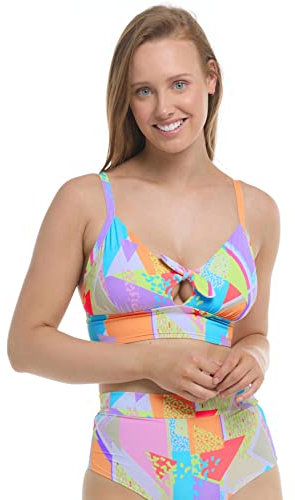 Body Glove Women's Olivia D, Dd, E, F Cup Bikini Top Swimsuit with Adjustable Tie Back, Colorbox
