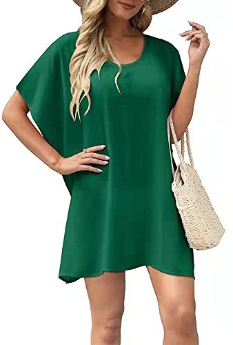 Women's Beach Bikini Cover Up Beachwear Swimsuit Cover Ups Beach Dress Summer Casual Boho Swimwear Summer Bathing Suit Shawl Tops Green