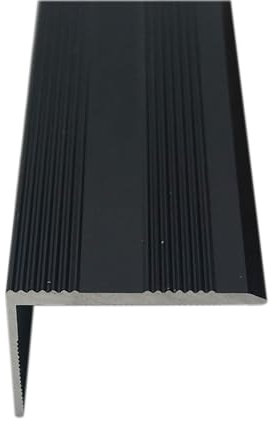 Grandismo® 3ft - Stair Edging - Self Adhesive Stick Down - Edge Nosing Tread Strip - Tile/Laminate/Wood Aluminium to Vinyl - Threshold Metal Door Trim - Black