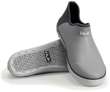 HUK Rogue Wave wasserdichte Angelschuhe für Herren mit überlegener Traktion und bequemem Eva-Fußbett, Regenstiefel, GRAU, 42 EU