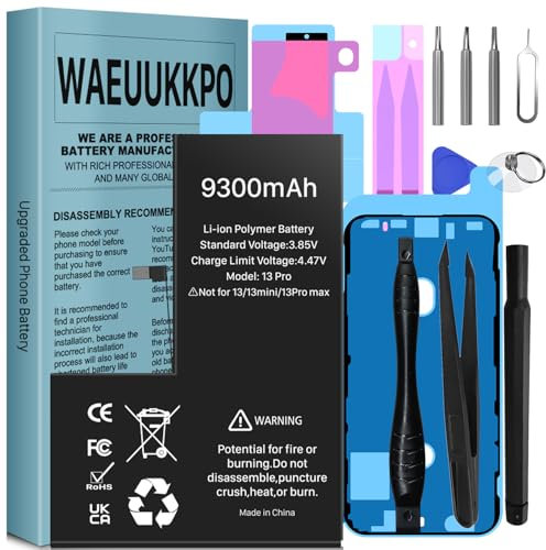 WAEUUKKPO (Verbessert) Akku für iPhone 13 Pro, Upgraded hohe Kapazität Neue 0 Zyklus Batterie-Ersatz für Modell A2636 A2638 A2639 A2640 A2483 mit Reparatur Werkzeug Kits