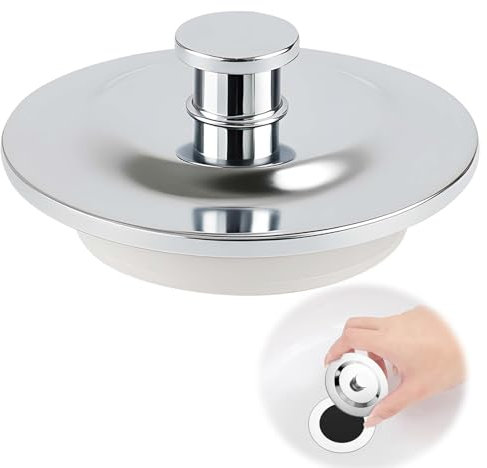 Bouchon de Vidange de Baignoire en Acier Inoxydable, Bouchon de Baignoire Universel, Bouchon de Vidange Universel en Acier Inoxydable pour Évier et Baignoire, Adapté aux Ouvertures de 42-44mm