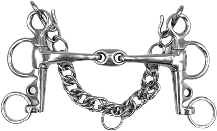 Equine Smile ES0091 Gebiss Pelham Doppelt Gebrochen aus Edelstahl Gebissstärke 15 mm (14.5 cm)