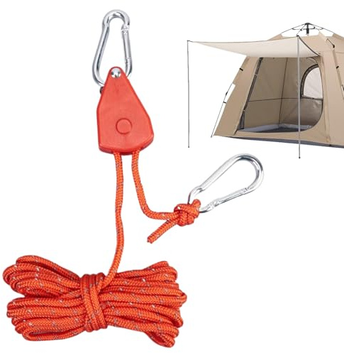 Ratcheting Rope Tie Down - Small Metal Cam Buckle Tensioner, Nylon Webbing Strap Adjuster | Utility Cord Winch for Garage Storage, Grow Tents, securing Loads, Fastening Equipment, General Use Straps