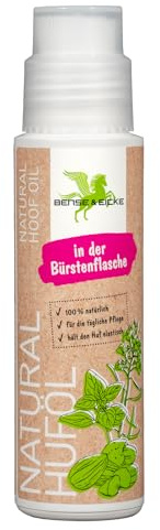 Bense & Eicke Huile naturelle pour sabots dans un flacon brosse - 200 ml - Huile de soin des sabots purement naturelle avec huile d'avocat et huile d'origan - Nourrit la corne du sabot - Maintient