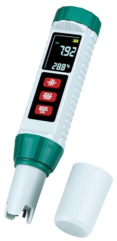 Wigearss 5 in 1 Wassertester, Messgerät Wasser für PH/EC/TDS/Salz/TEMP