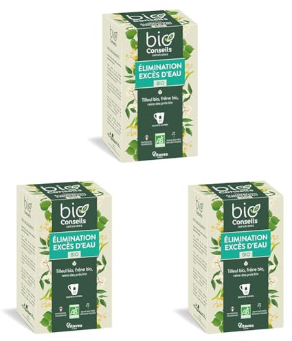 BioConseils - Infusion bio - Excès d'Eau Elimination Infusion Boissons Vertes - 20 sachets (Lot de 3)