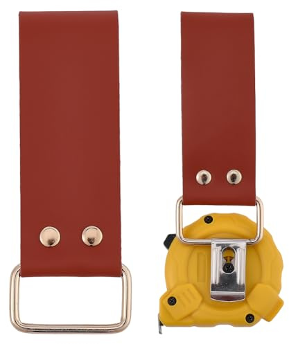 CALFOVERA 2 Clip da Cintura in Pelle di Vacchetta per Metro A Nastro, Fondina per Utensile da Impatto in Vera Pelle, Passante Cintura Portatile, Supporto Multiutensile Resistente Utensili con Cli