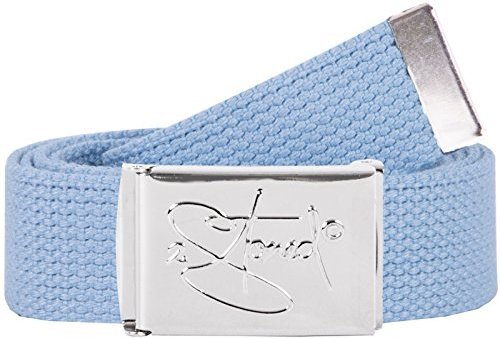 2Stoned Original Gürtel mit Chromschnalle Hellblau 3 cm breit für Damen und Herren