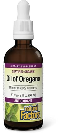 Natural Factors Oil of Oregano - Liquid Antioxidant Support Supplement for Immune Support - Easy Swallow Health Supplement with Non-GMO & Gluten-Free Formula - 2 fl oz (375 Servings)
