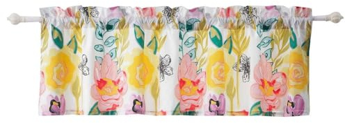Greenland Home Watercolor Dream Window Valance, White 84 x 19