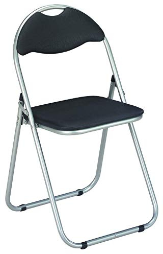 Haku Möbel – Set di 6 sedie pieghevoli metallo, Metallo, Alluminio/Nero, 44x47x80