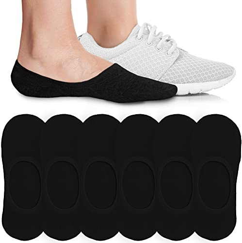 Eedor No Show Socks Women - Low Cut Ankle, Non Slip - 3 Pairs, Black
