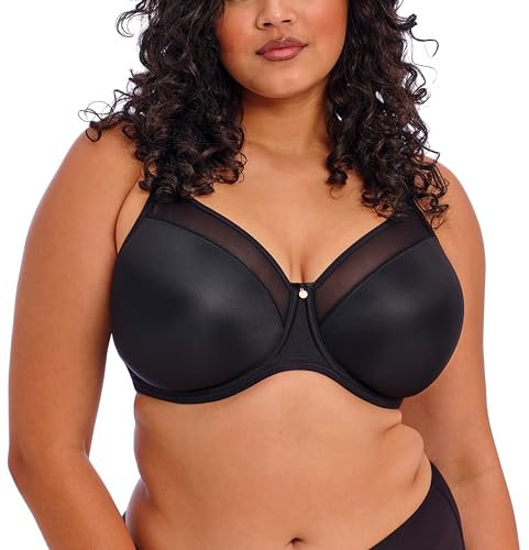 Elomi Women's Plus Size Smooth Underwire Molded Bra, Black, 34J US
