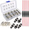 Gebildet 150 pcs 5×20mm Glassicherung + 5pcs Inline-Schraub-Typ AGC-Sicherungshalter + 5pcs Plattenmontage Sicherungshalter +30pcs Sicherungssitz, Fast-Schlag Glassicherung Glasrohr Assortierte Kit