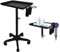 LEIBOU Beauty Aluminum Salon Tray Cart, Professional Adjustable Salon Instrument Trolley Stand with 5 Casters and Accessory Caddy, Large Tray, Beauty Tool Trolley Service Cart (Black)