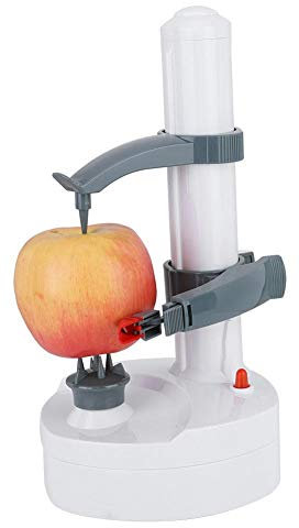Peladora de patatas eléctrica, cortadora giratoria automática multifuncional de frutas y verduras Peladora eléctrica automática de frutas Peladora Máquina de herramientas de cocina Máquina(Blanco)