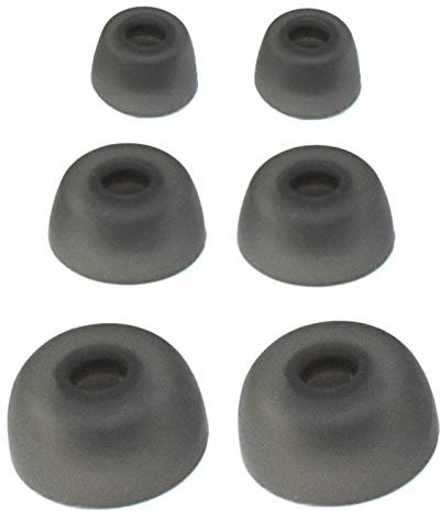 HUAYUWA Lot de 3 paires d'embouts en silicone pour casque sans fil Jabra Elite 75t/65t/Active/Sport Evolve Gris transparent