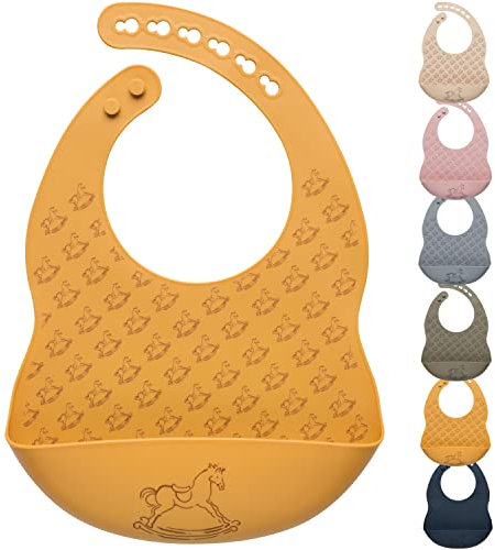 sei Design Silikonlätzchen, BPA frei mit Auffangschale Baby Lätzchen abwaschbar Silikonlätzchen, Silikon Lätzchen mit Auffangschale wasserabweisend