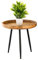 ELYFLAIR runder Couchtisch aus Massivholz – Beistelltisch Tisch Mango Altholz Rund Holz mit ausdrucksstarker Maserung ø 40cm (Einzel Natur), BST