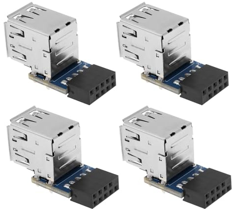 ECSiNG 4 unids 9 pines/10 pines placa base hembra a doble USB 2.0 adaptador hembra convertidor accesorios de computadora 2 unids tipo A y 2 unids tipo B