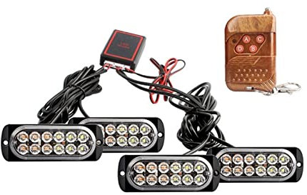 SELPED KANGYEBAIHUODIAN Luces LED estroboscópicas inalámbricas estroboscopios 48LED luz estroboscópica Coche 12V Luces de Remolque lámpara estroboscópica de camión (luz Blanca)