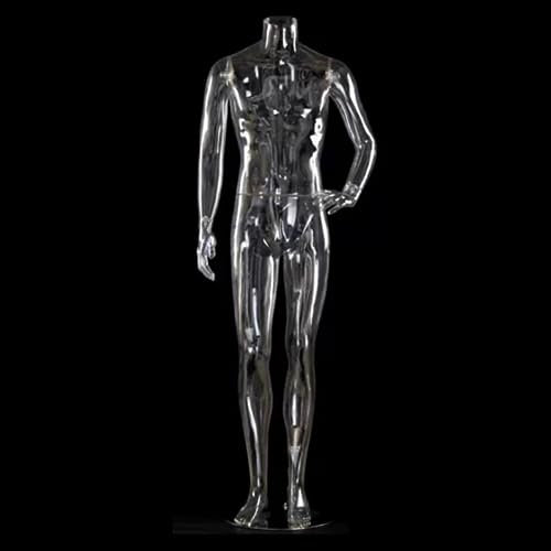 Manichino Forma D'abito Trasparente, Busto di Manichino Maschile per Cappotto/ Abito/ Veste da Cerimonia, Corpo Manichino per Negozio di Abiti da Sposa/ Centro Commerciale, Facile da Allestire ( Size