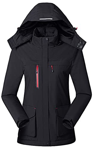 Yolimok Veste Chauffante pour Femmes Veste À Capuche Imperméable Manteau Chauffante Électrique Veste Coupe-Vent Lavable Hiver Chasse Doudoune Capuche pour Quotidienne Ski Moto Cyclisme