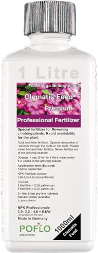POFLO Special NPK liquid fertilizer for clematis and flowering climbing plants. Professional High-tech complete fertilizer 1000ml