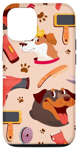 Hülle für iPhone 13 Welpen-Hundepflege, niedliches Farbmuster, grafischer Hintergrund
