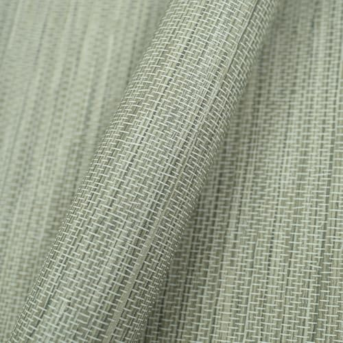 Umtiti Gray Green Grassweave Peel & Stick Wallpaper Grasscloth Wall Paper 17.3in x 118in Vinyl Self-Adhesive Waterproof Wallpaper for Home and Office Decoration.Grass-GN-3m