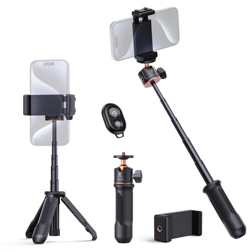 K&F CONCEPT MS09 Mini Trípode Móvil, Palo Selfie, Trípode para Vlogging, con Mando a Distancia Bluetooth, Compatible con dji OSMO Pocket 3, Gopro
