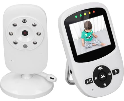 Plyisty Monitor para Bebés con Cámara y Audio, Monitor para Bebés con Video con Pantalla a Color de 2,4 Pulgadas, Conversación Bidireccional, Visión Nocturna, sin Aplicación WiFi, Modo