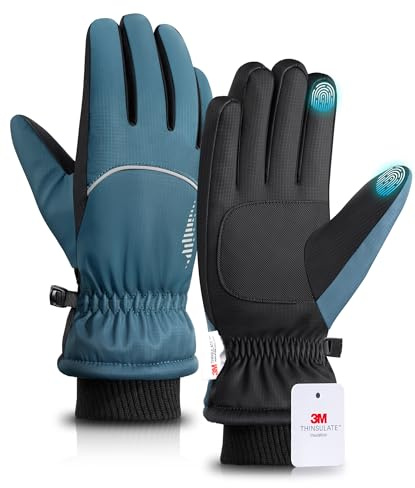 rivmount Winter Gloves with Waterproof, Touchscreen, Warm, Windproof for Women Men, Thermal Snow Glove for Cold Weather Running, Ski, Cycling, Working, Hiking, Driving, Biking, Outdoor (Blue M)